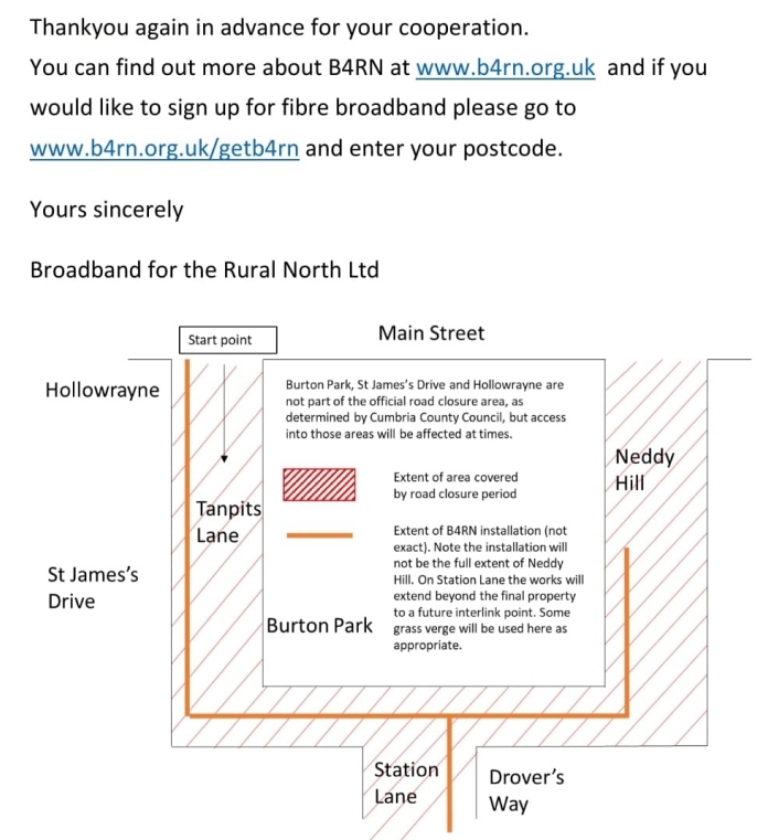 March-April 2022 Road Closures Burton B4RN