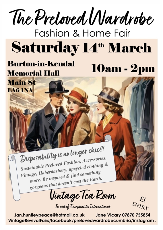 The Preloved Wardrobe Fashion and Home Fair at Burton Memorial Hall Sat 14 Mar 2026