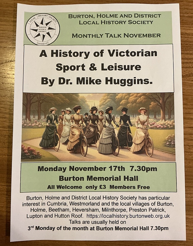 Local history society talk Monday 17th November