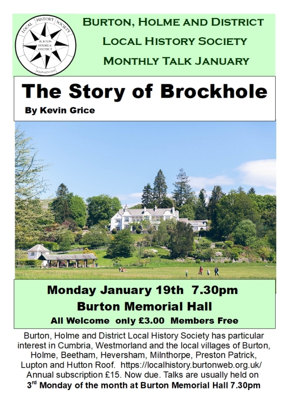 Local history society talk Mon 19th Jan 2026 at Burton Memorial Hall