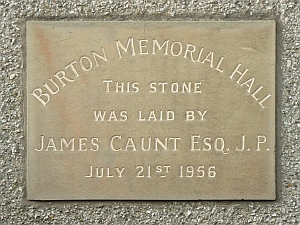 Burton Memorial Hall datestone
