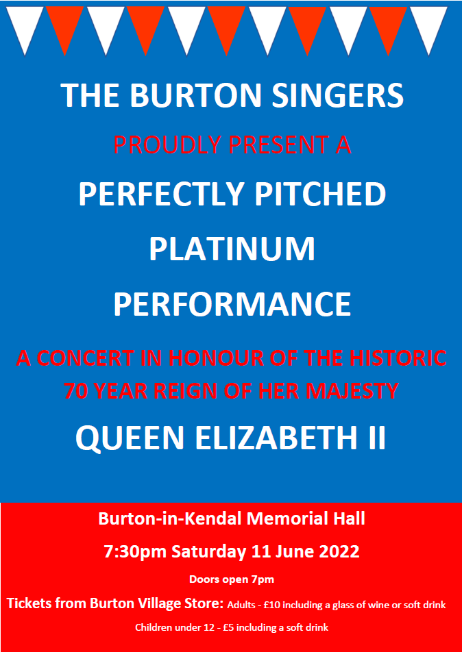 Burton Singers Jubilee Concert at Burton Memorial Hall, Sat 11th June 2022