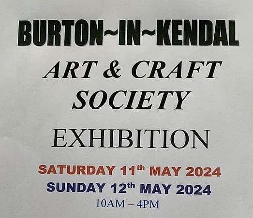 Annual Art & Craft Exhibition at Burton Memorial Hall 11th & 12th May 2024 10am-4pm