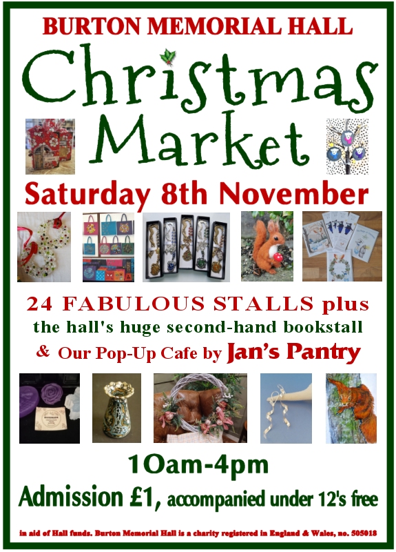 Annual Christmas Market at BMH Sat 8th Nov 10am-4pm