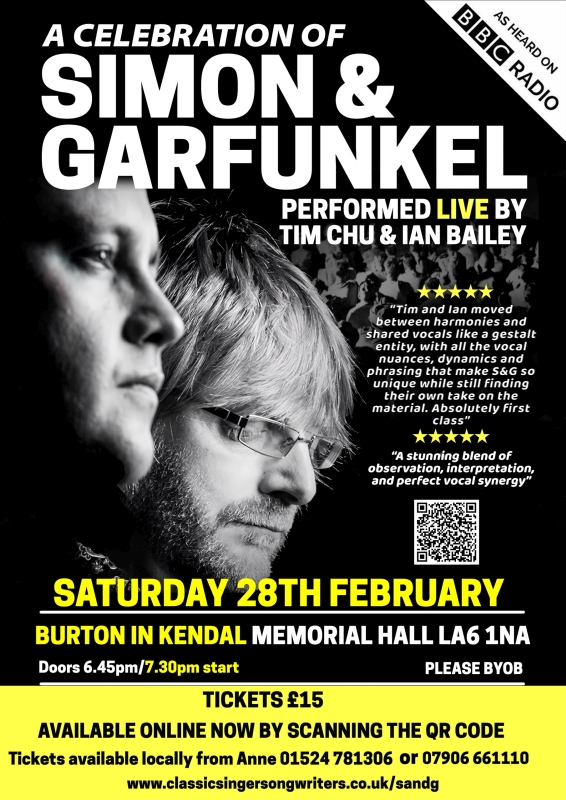 Simon and Garfunkel Music Night at Burton Memorial Hall 