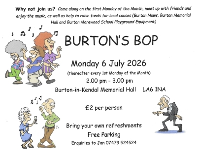 Burton Bop Monday 6th July 2-3pm at BMH