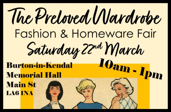 The Preloved Wardrobe Fashion & Homeware Fair at Burton Memorial Hall Sat 22nd March 2025 10am-1pm